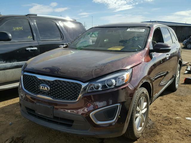 5XYPGDA54GG077602 - 2016 KIA SORENTO LX BURGUNDY photo 2