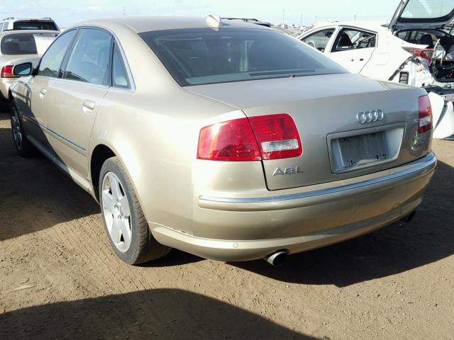 WAUML44E24N006717 - 2004 AUDI A8 GOLD photo 3