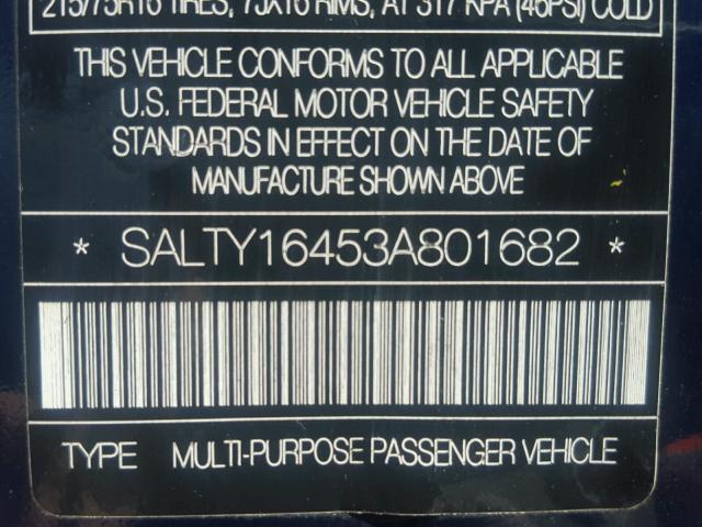 SALTY16453A801682 - 2003 LAND ROVER DISCOVERY BLUE photo 10