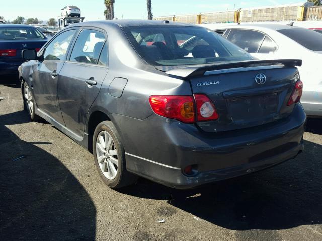 1NXBU4EE7AZ309480 - 2010 TOYOTA COROLLA BA GRAY photo 3