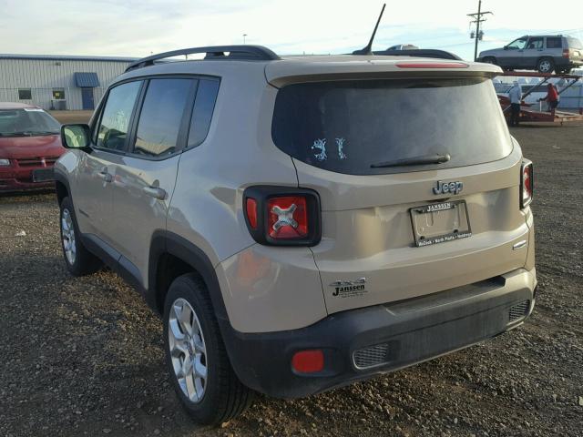 ZACCJBBT4FPB45705 - 2015 JEEP RENEGADE L BEIGE photo 3