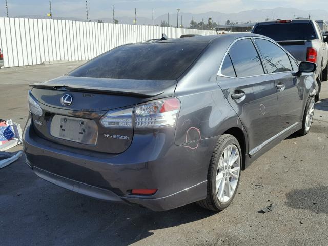 JTHBB1BA9A2007502 - 2010 LEXUS HS 250H GRAY photo 4