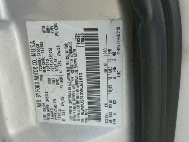 5LMPU28L3WLJ61813 - 1998 LINCOLN NAVIGATOR 灰色 照片 10