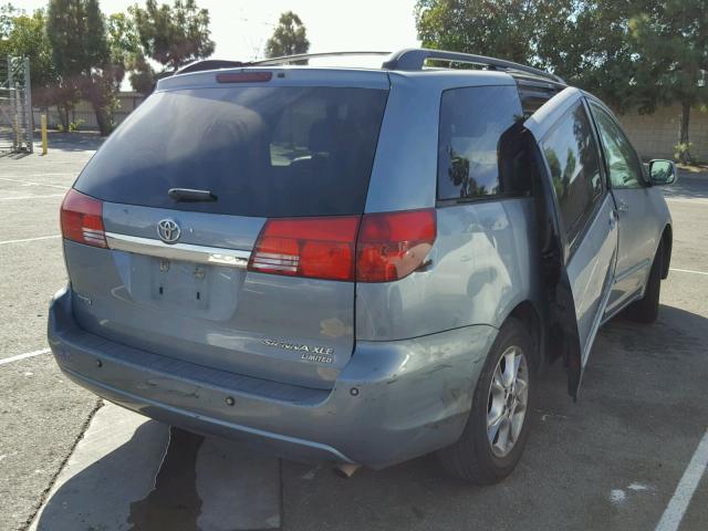 5TDZA22C64S163875 - 2004 TOYOTA SIENNA XLE BLUE photo 4