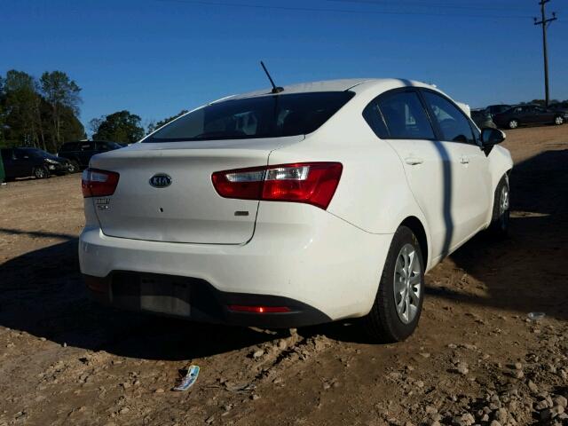 KNADM4A30D6120337 - 2013 KIA RIO LX WHITE photo 4