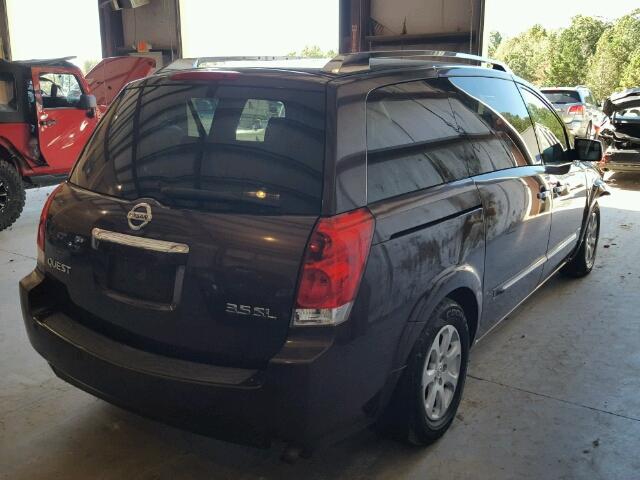 5N1BV28U47N138422 - 2007 NISSAN QUEST BROWN photo 4