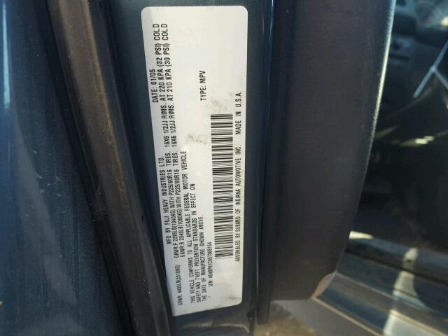 4S4BP61C957368154 - 2005 SUBARU LEGACY OUT BLUE photo 10