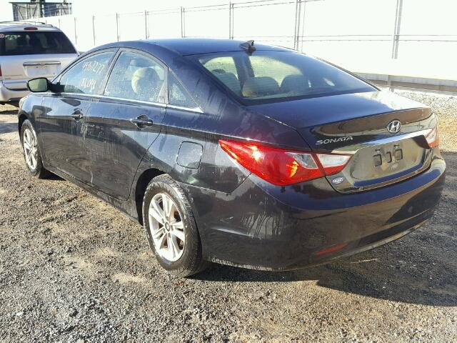 5NPEB4AC3DH708784 - 2013 HYUNDAI SONATA GLS BLACK photo 3