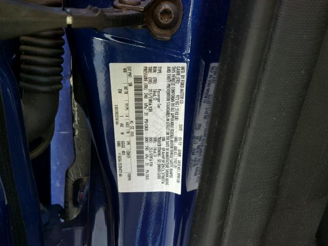 1FAHP3F25CL378574 - 2012 FORD FOCUS SE BLUE photo 10