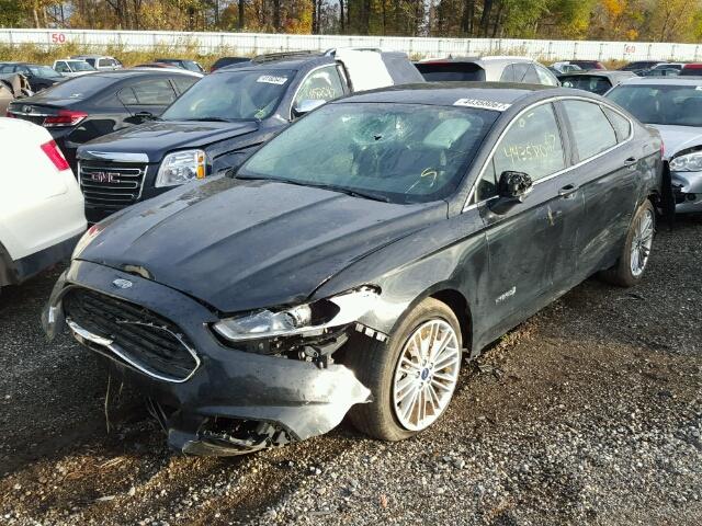 3FA6P0LU5ER353660 - 2014 FORD FUSION SE BLUE photo 2