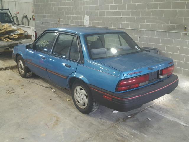 1G1JC54G8M7315957 - 1991 CHEVROLET CAVALIER BLUE photo 3