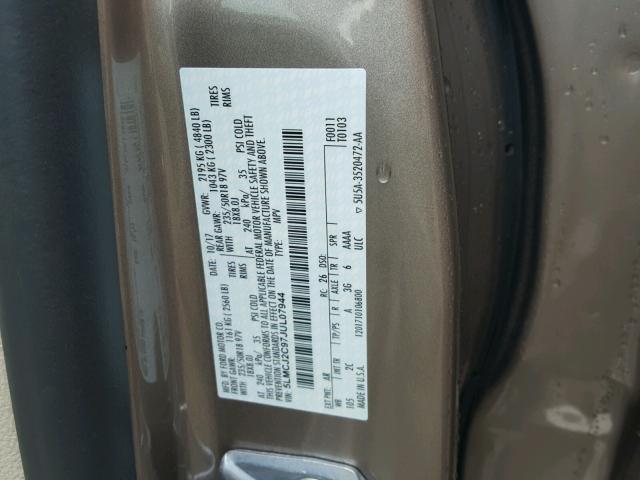 5LMCJ2C97JUL07944 - 2018 LINCOLN MKC SELECT 棕色 照片 10