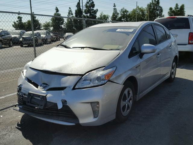 JTDKN3DU2D5595631 - 2013 TOYOTA PRIUS SILVER photo 2