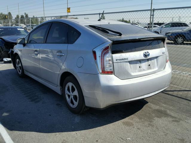 JTDKN3DU2D5595631 - 2013 TOYOTA PRIUS 银色 照片 3