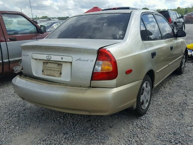 KMHCG45G3YU081906 - 2000 HYUNDAI ACCENT GL BEIGE photo 4