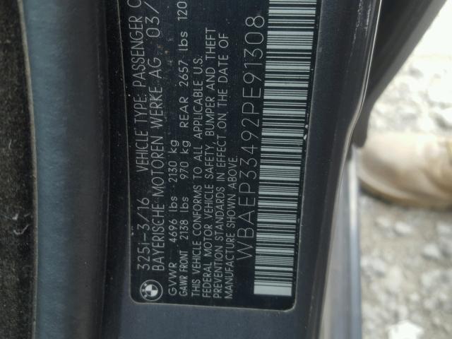 WBAEP33492PE91308 - 2002 BMW 325 XIT GRAY photo 10