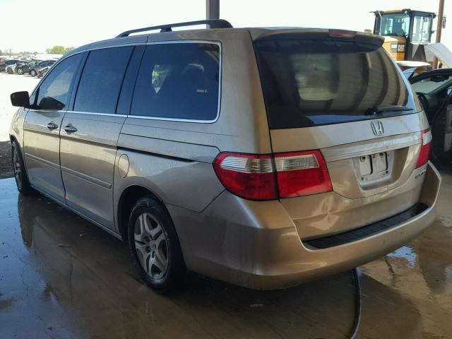 5FNRL38785B011323 - 2005 HONDA ODYSSEY EX TAN photo 3