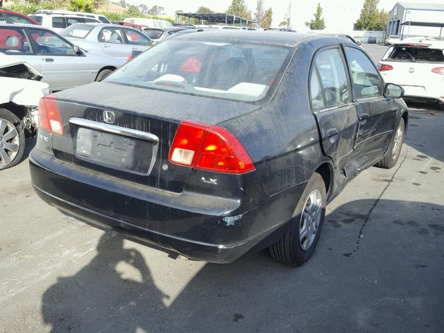 1HGES16552L003701 - 2002 HONDA CIVIC LX BLACK photo 4