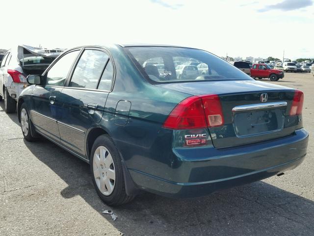 1HGES26792L008259 - 2002 HONDA CIVIC GREEN photo 3