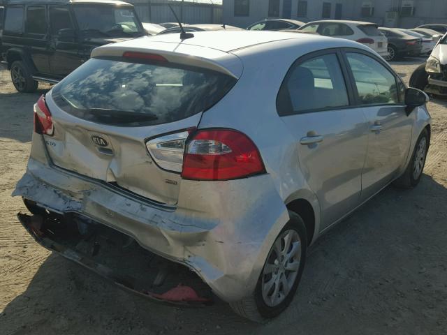 KNADM5A39F6460157 - 2015 KIA RIO LX SILVER photo 4