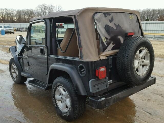 1J4FA29P52P727772 - 2002 JEEP WRANGLER / BLACK photo 3