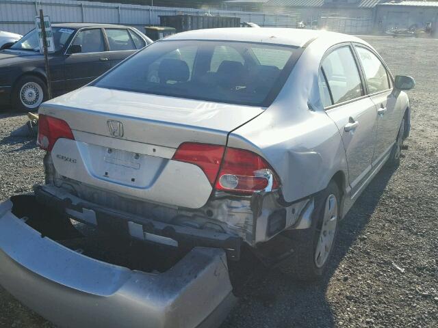 1HGFA16566L030838 - 2006 HONDA CIVIC LX SILVER photo 4