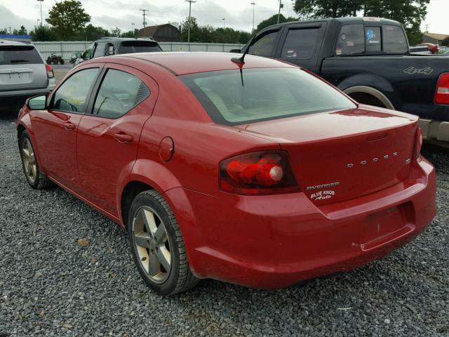 1B3BD2FG8BN541298 - 2011 DODGE AVENGER LU RED photo 3