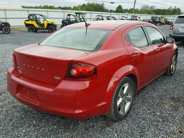 1B3BD2FG8BN541298 - 2011 DODGE AVENGER LU RED photo 4