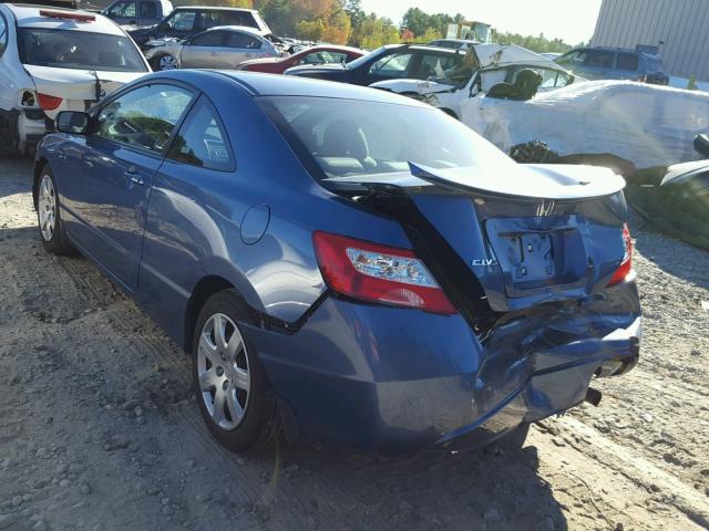 2HGFG12658H541728 - 2008 HONDA CIVIC LX BLUE photo 3