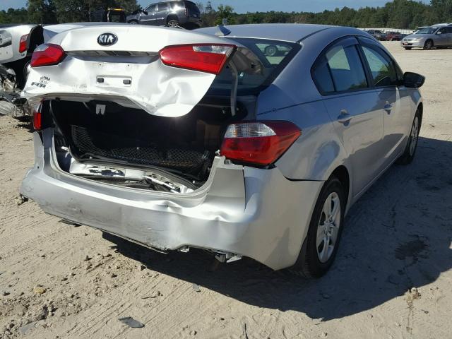 KNAFK4A66G5619078 - 2016 KIA FORTE LX SILVER photo 4