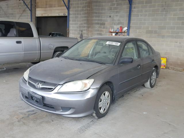 2HGES16365H626308 - 2005 HONDA CIVIC DX V GRAY photo 2