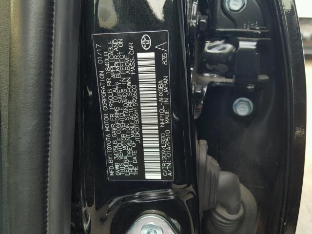 JTDKDTB36H1592600 - 2017 TOYOTA PRIUS C BLACK photo 10