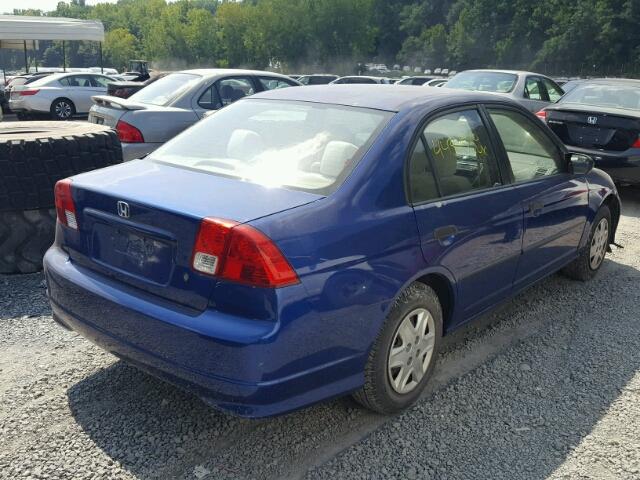 2HGES163X4H581887 - 2004 HONDA CIVIC DX V BLUE photo 4