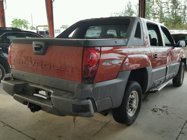 3GNGK23G82G234180 - 2002 CHEVROLET AVALANCHE ORANGE photo 4