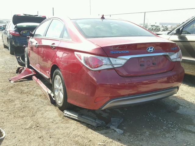 KMHEC4A49DA069738 - 2013 HYUNDAI SONATA HYB RED photo 3