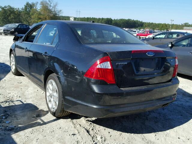 3FAHP0HAXAR246282 - 2010 FORD FUSION SE BLACK photo 3