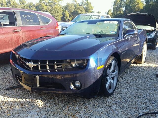 2G1FC1EV3A9142676 - 2010 CHEVROLET CAMARO LT BLUE photo 2