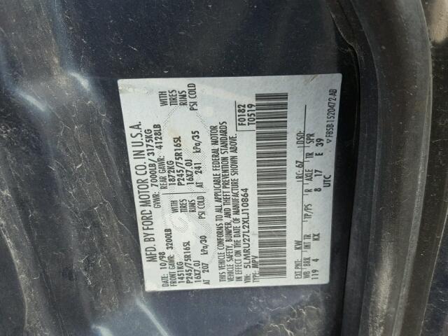 5LMRU27L2XLJ10864 - 1999 LINCOLN NAVIGATOR BLUE photo 10