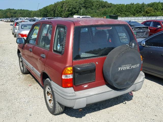 2CNBE13C1Y6933913 - 2000 CHEVROLET TRACKER RED photo 3