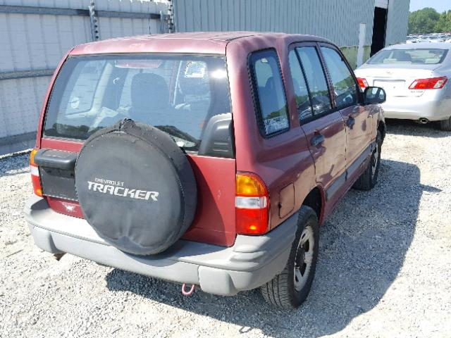 2CNBE13C1Y6933913 - 2000 CHEVROLET TRACKER RED photo 4
