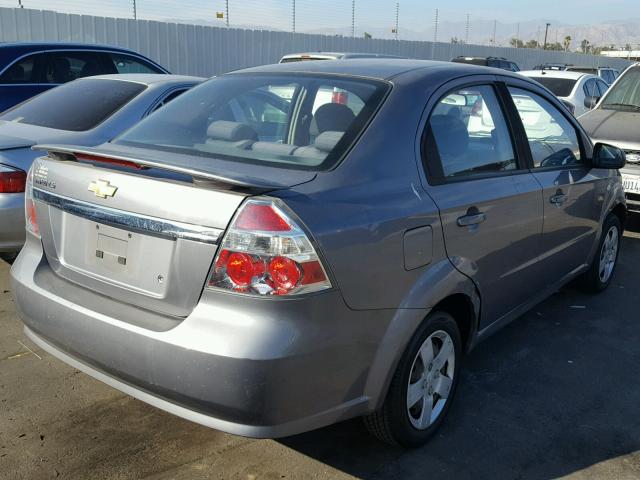 KL1TD56627B062662 - 2007 CHEVROLET AVEO BASE Сұр фото 4