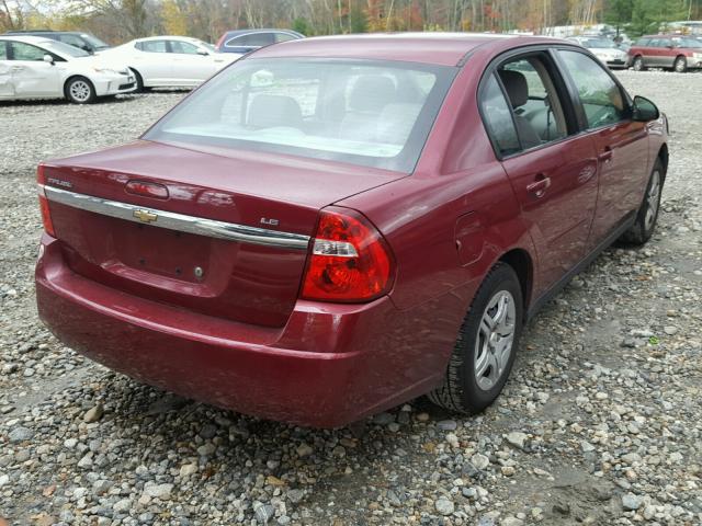 1G1ZS58FX7F104731 - 2007 CHEVROLET MALIBU LS MAROON photo 4