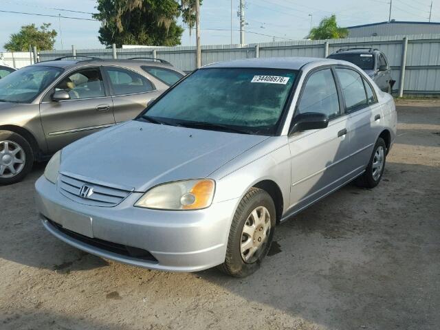 2HGES16591H595633 - 2001 HONDA CIVIC LX SILVER photo 2