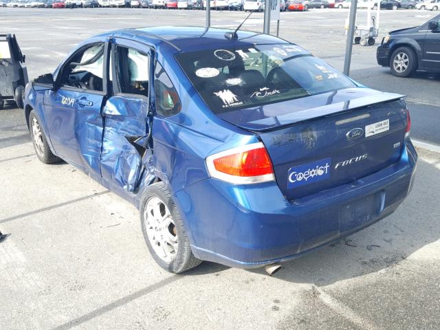 1FAHP36N49W218977 - 2009 FORD FOCUS SES BLUE photo 3