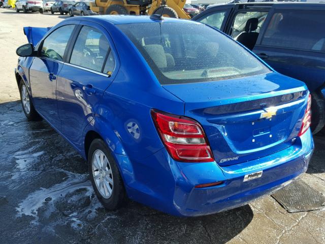 1G1JD5SH2H4113633 - 2017 CHEVROLET SONIC LT BLUE photo 3