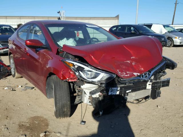 5NPDH4AE6GH732447 - 2016 HYUNDAI ELANTRA SE MAROON photo 1