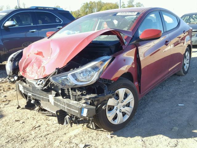 5NPDH4AE6GH732447 - 2016 HYUNDAI ELANTRA SE MAROON photo 2