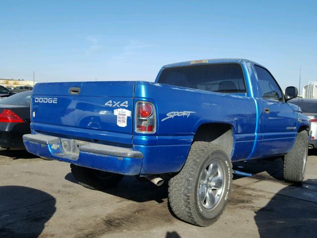 1B7HF16Z1WS764109 - 1998 DODGE RAM 1500 BLUE photo 4