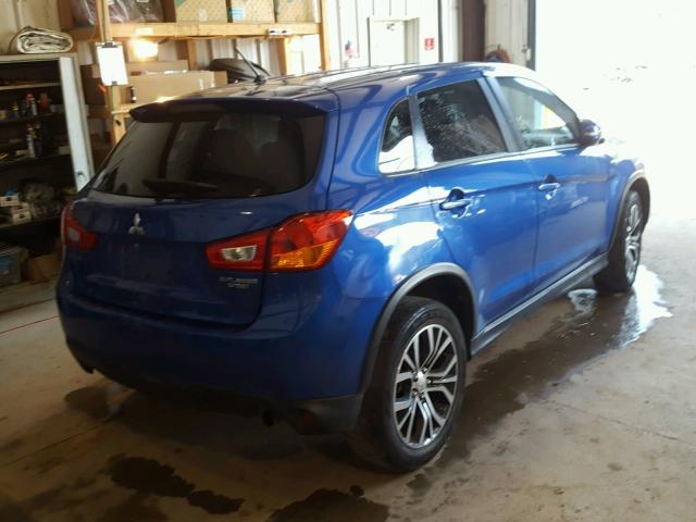 JA4AR3AU6GZ022839 - 2016 MITSUBISHI OUTLANDER BLUE photo 4