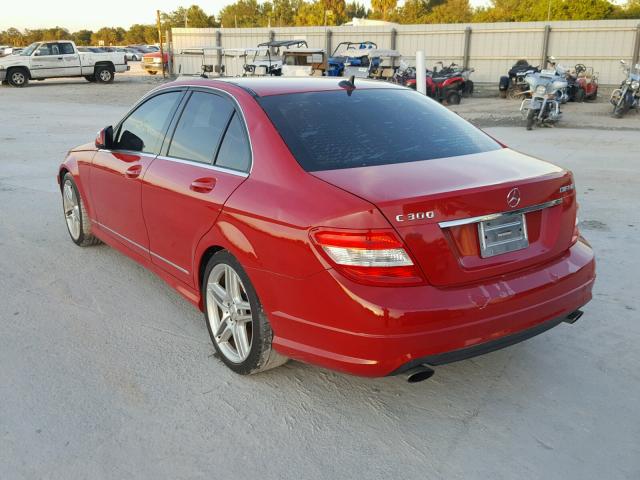 WDDGF54X49F235440 - 2009 MERCEDES-BENZ C 300 RED photo 3